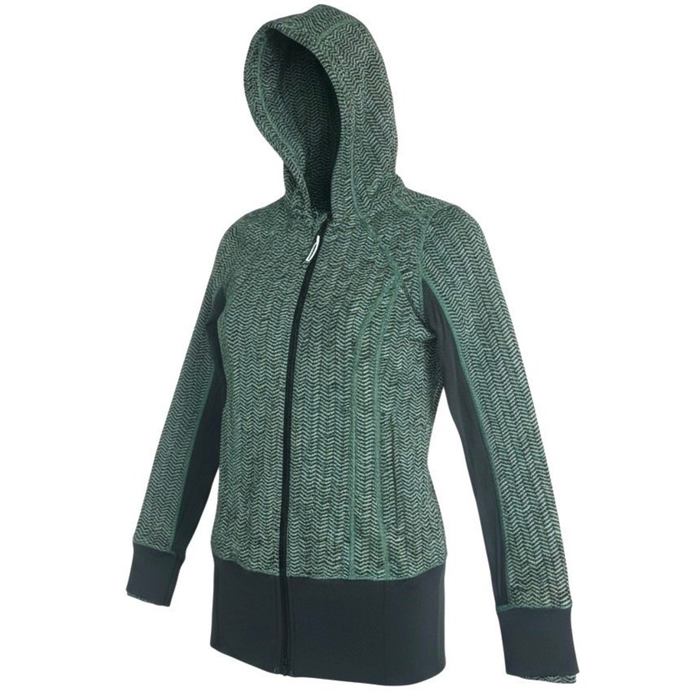 Lululemon Daily Practice Hooded Track Jacket Women's 4 Spacebone Green‎ Chevron